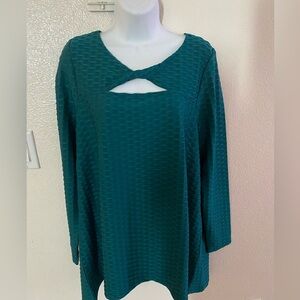 Avenue Teal Textured Blouse